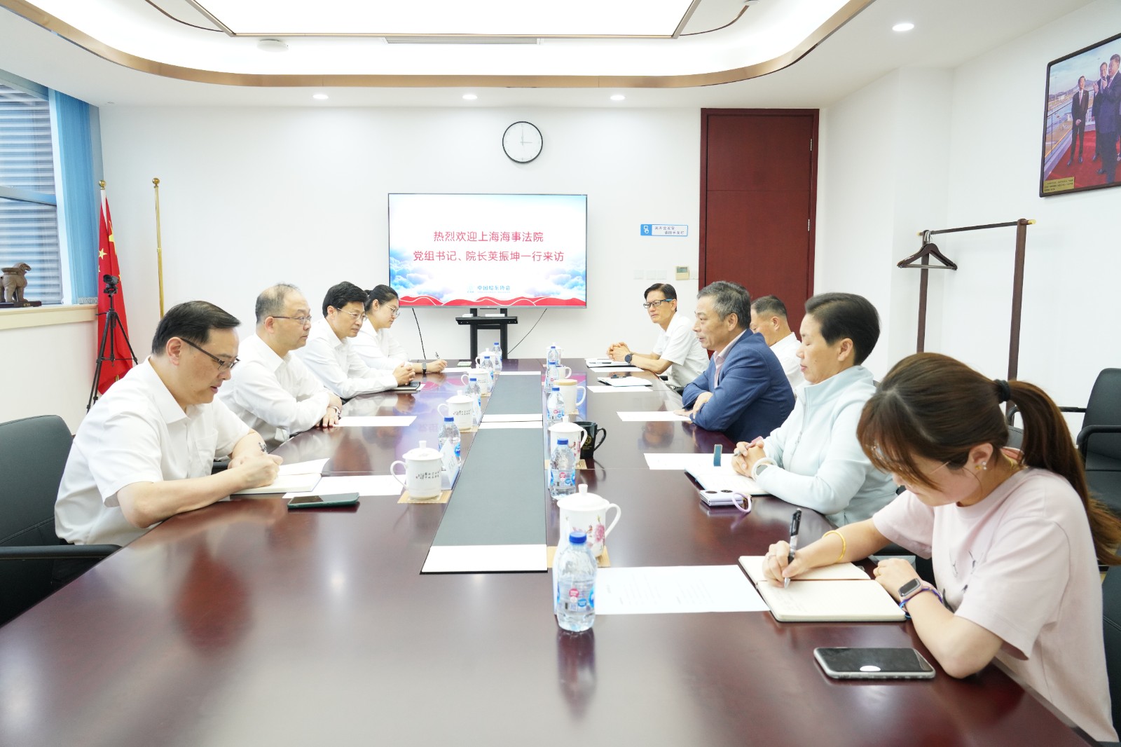 上海海事法院党组书记、院长荚振坤一行来访中国船东&hellip;